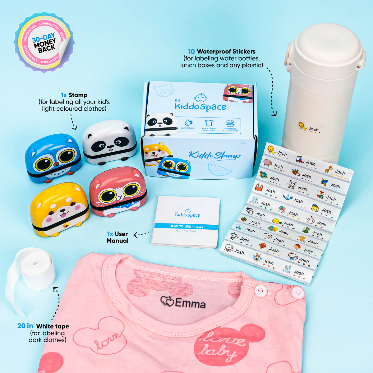 Our Stamps – TheKiddoSpace UAE  Name Stamps for Clothes, Organizers & Toys